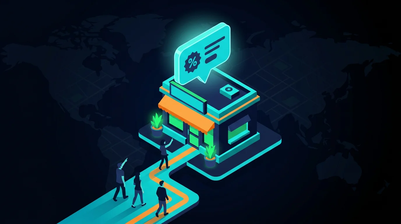 Boutique locale generant du trafic grace a une notification SMS de promotion